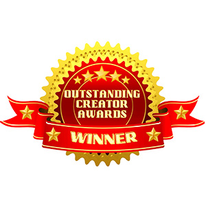 Outstanding Creator Awards Banner in red Color